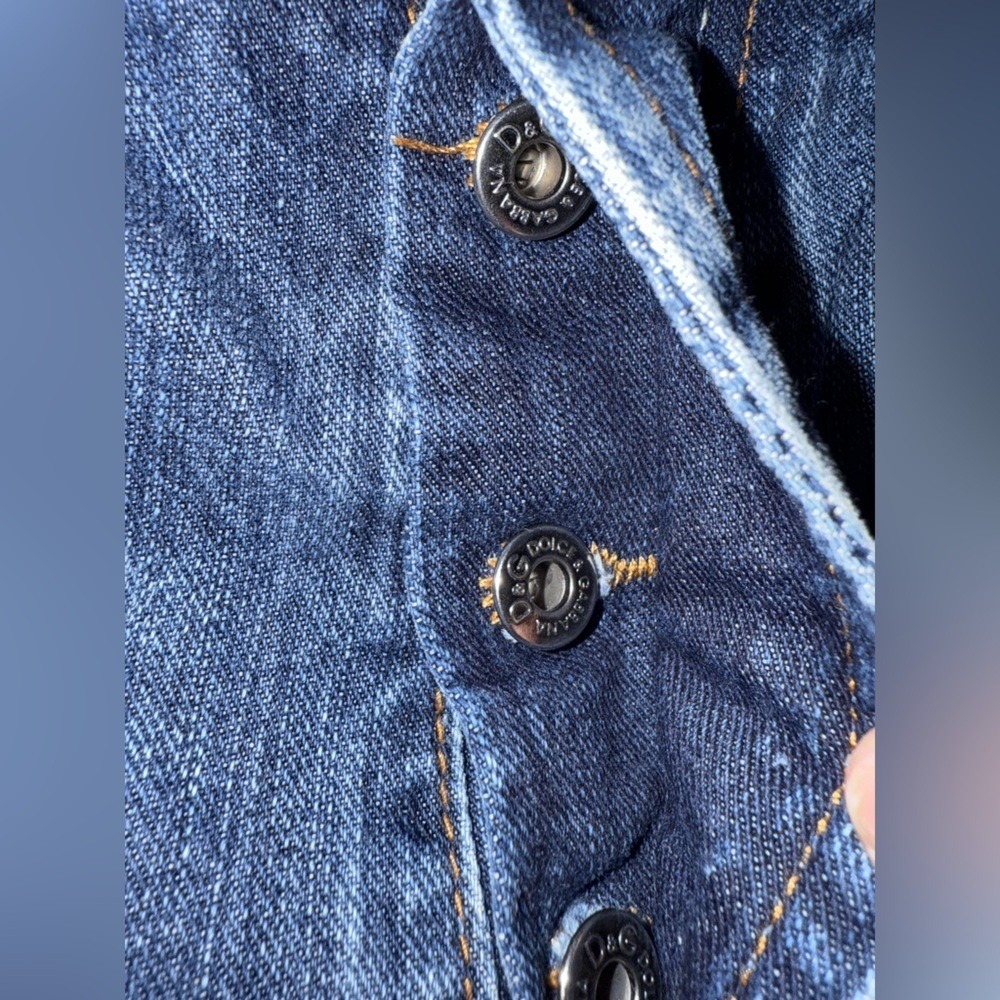 Dolce & Gabbana D&G Mens Distressed Denim Shorts Blue Button Fly Italy Size 34 - Picture 4 of 8